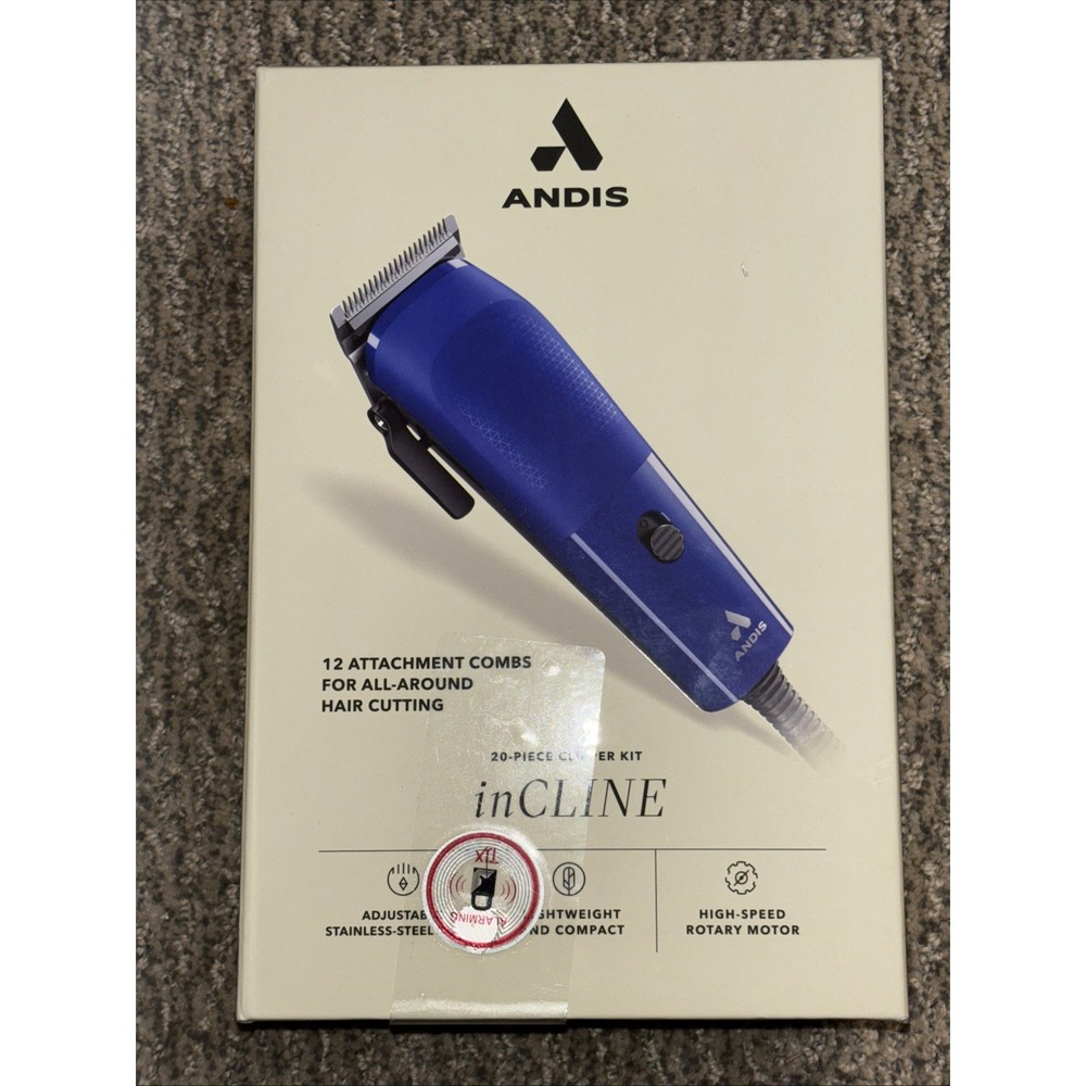 Andis inCLINE Clipper Trimmer Kit W/ Adjustable Stainless Steel Blade 12 Combs